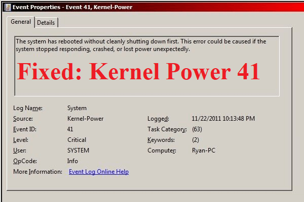 Kernel power причины ошибки windows 7 - вэб-шпаргалка для интернет предпринимателей!
