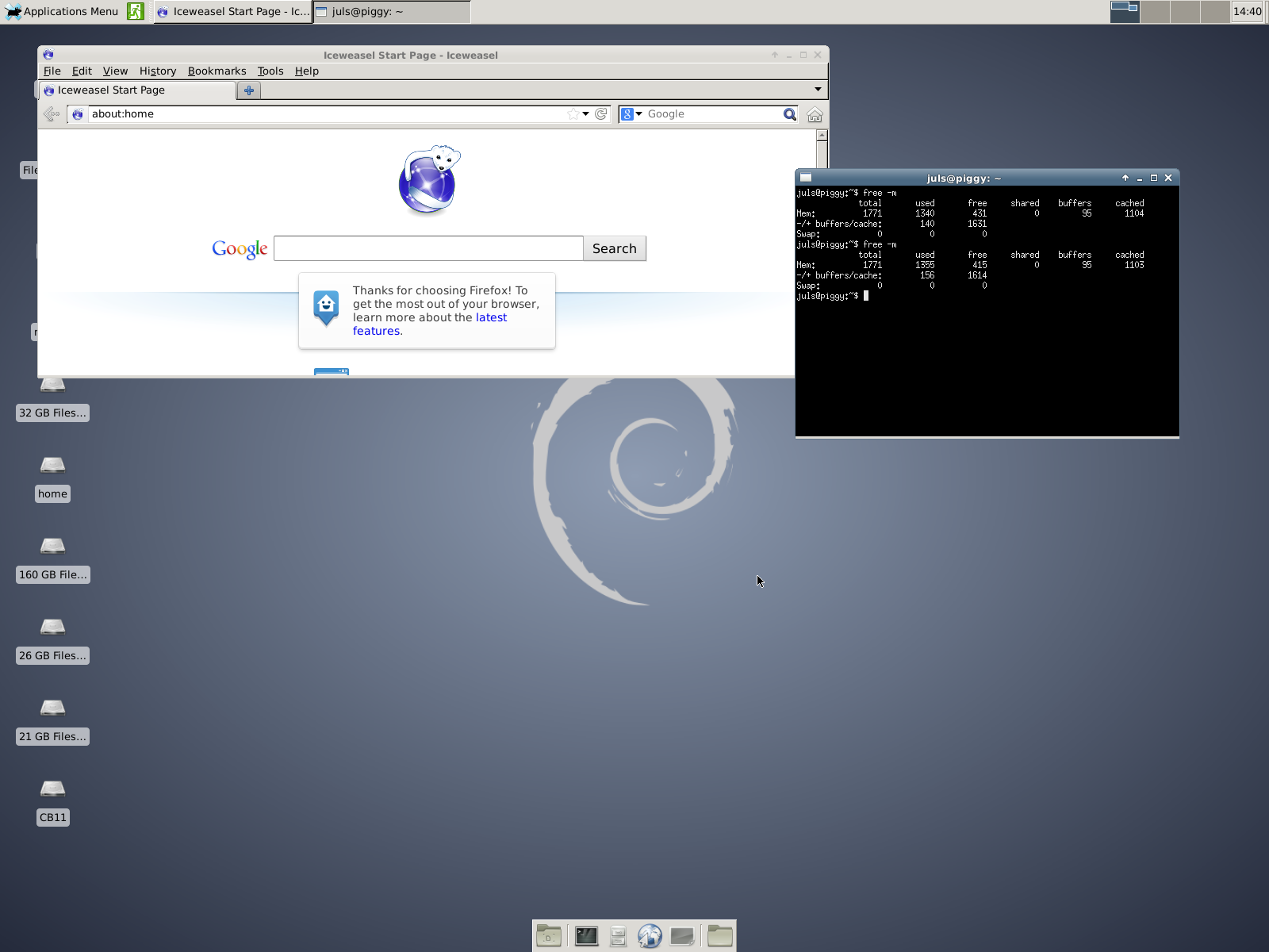Debian tools. Debian Linux 11.6. Debian 11 Live CD. Графическая оболочка XFCE. Debian внешний вид.
