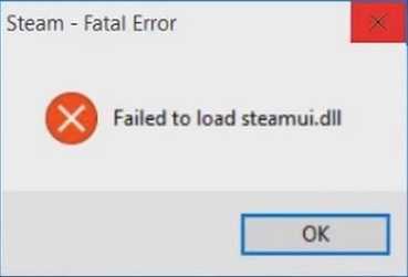 Исправить ошибку failed to load steamui.dll в windows 10 - zanz
