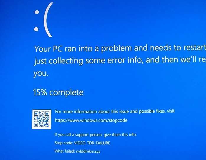 Как исправить video_tdr_failure (nvlddmkm.sys) на windows 10