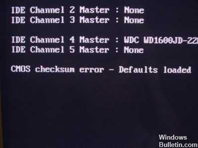 Cmos checksum error defaults loaded что это значит