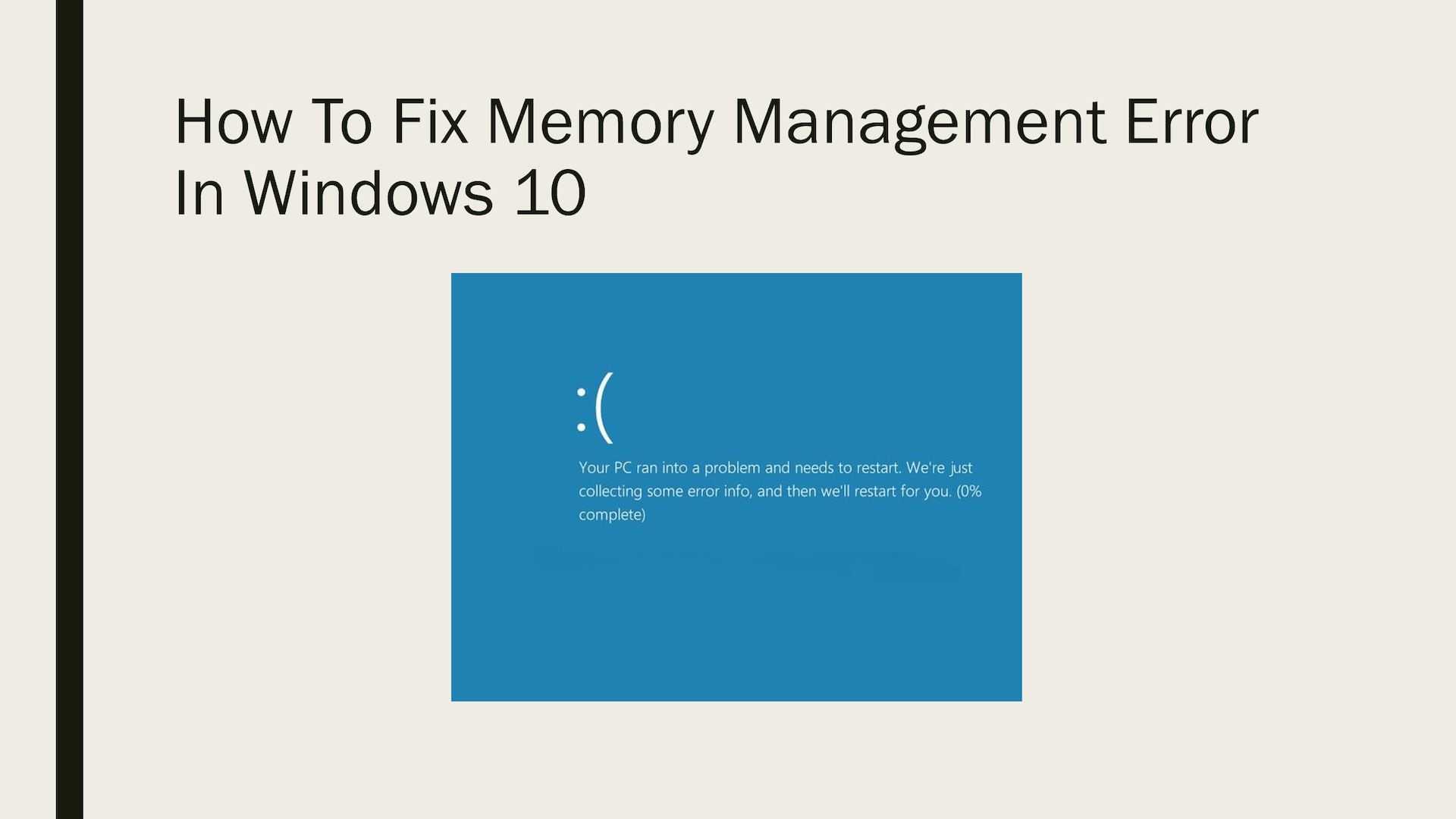 Как исправить ошибку memory management на windows