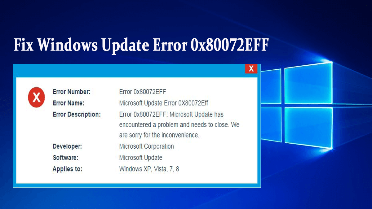 Ошибка 0x80072efd в операционной системе windows