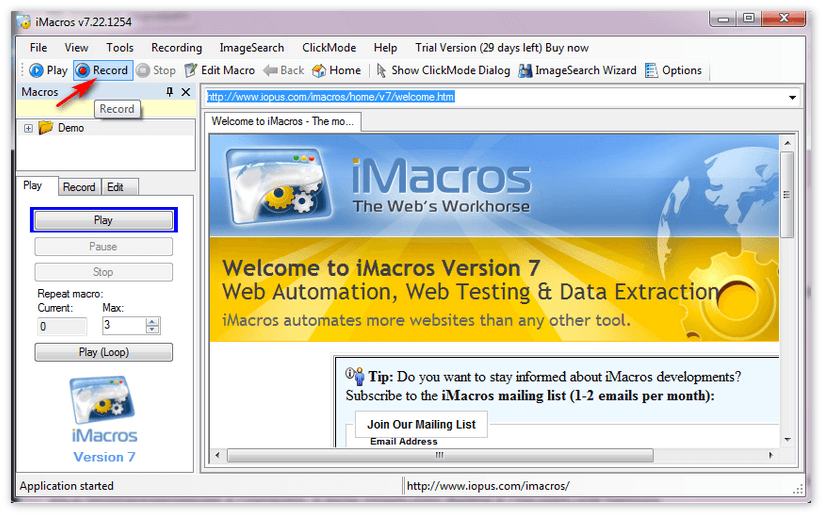 Imacros run — запуск макроса из другого