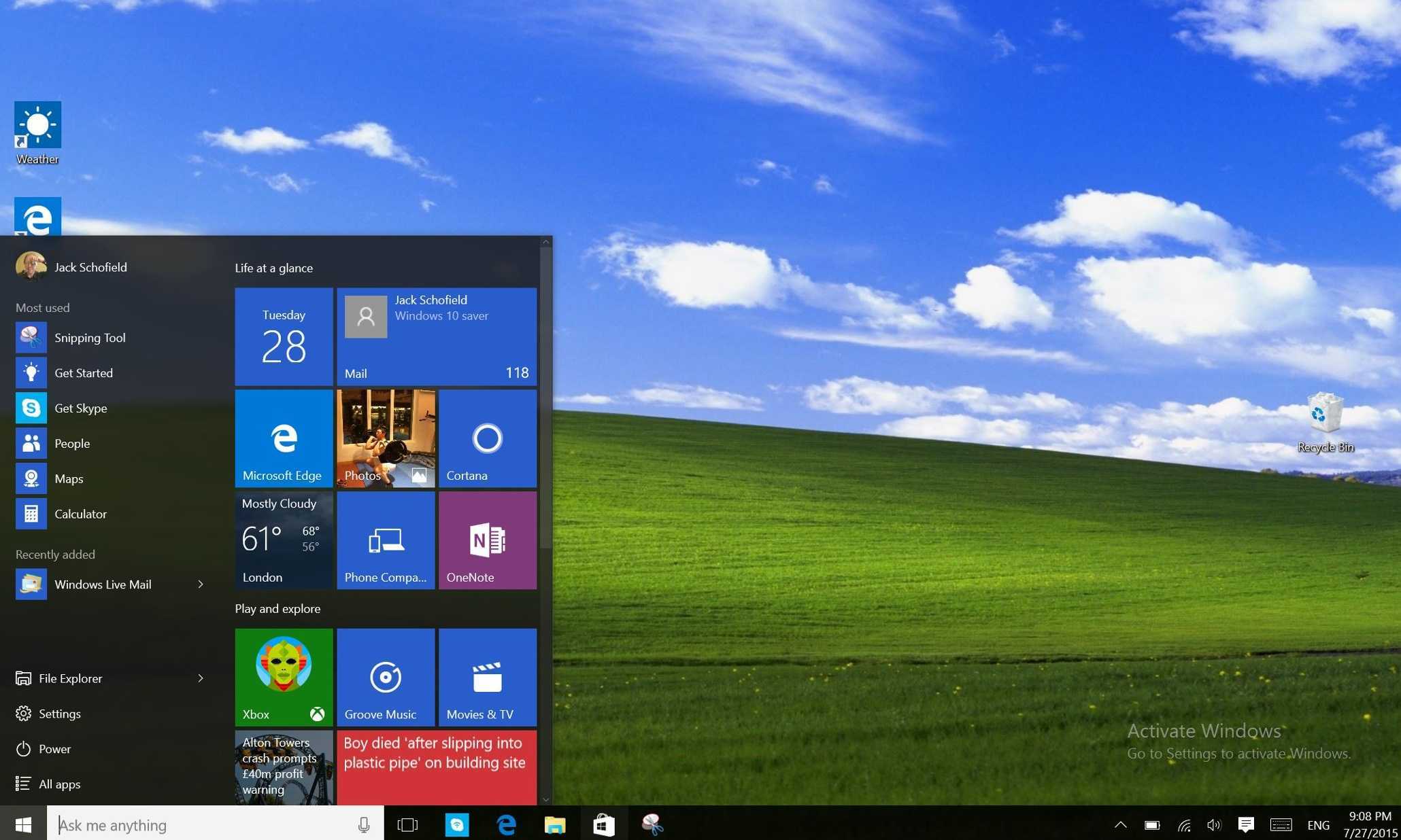 C windows one