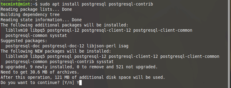 Install postgresql linux