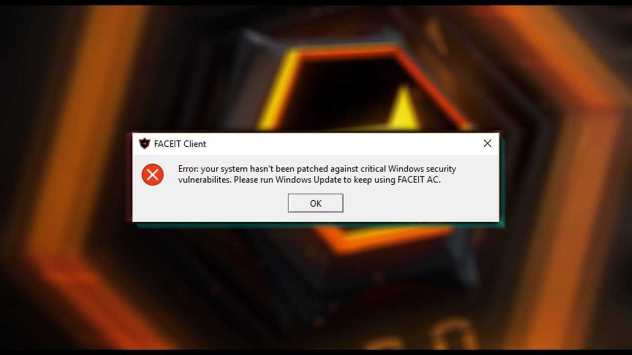 Faceit error please enable secure. Ошибка FACEIT. Ошибка FACEIT Windows. Фейсит ошибка античит Windows. Обновление FACEIT.
