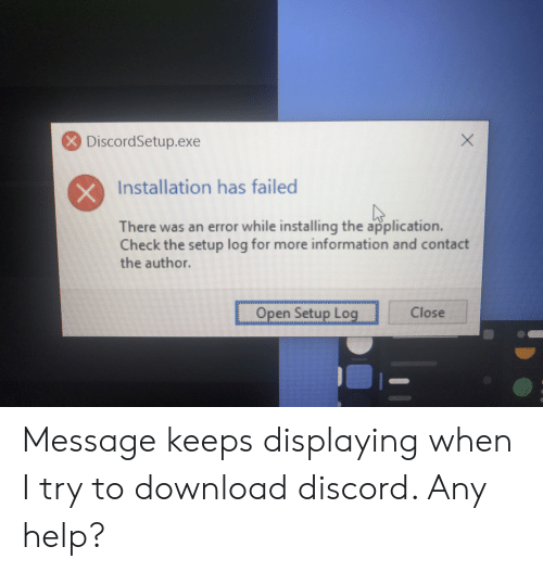 Installation has failed в discord - как исправить?