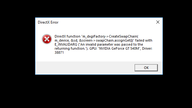 Что такое dxgi_error_device_removed и это исправить?