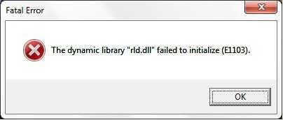 The dynamic library rld.dll failed to initialize (e1103) в crysis 3